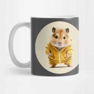 Hamster wearing a yellow jumpsuit Mug